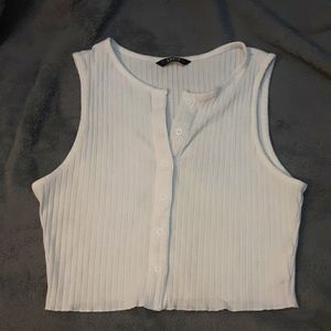 NWOT White buttoned crop top